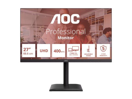AOC U27E4CV 27 colių 4K IPS 3840 x 2160 HDMI DisplayPort 60Hz Monitorius
