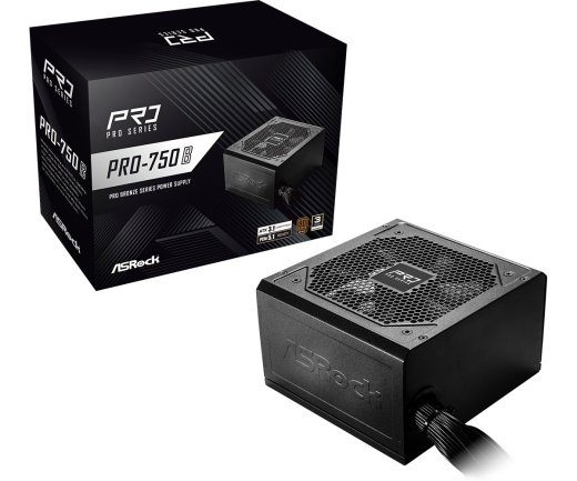 Asrock PRO-750B toiteplokk 750 W 24-pin ATX Must