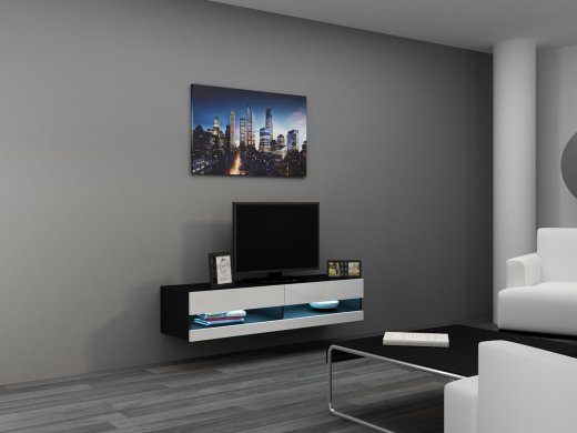 Cama TV-statiiv VIGO NEW 30/140/40 must/valge läik