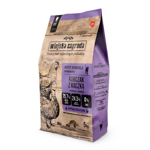 WIEJSKA ZAGRODA Kanaliha ja hani - kasside kuivtoit - 5 kg