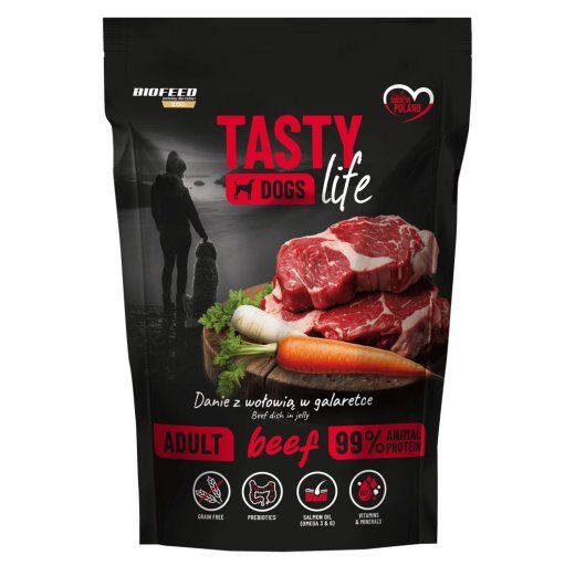 BIOFEED Tasty Dogs Life Beef - märg koeratoit - 500g