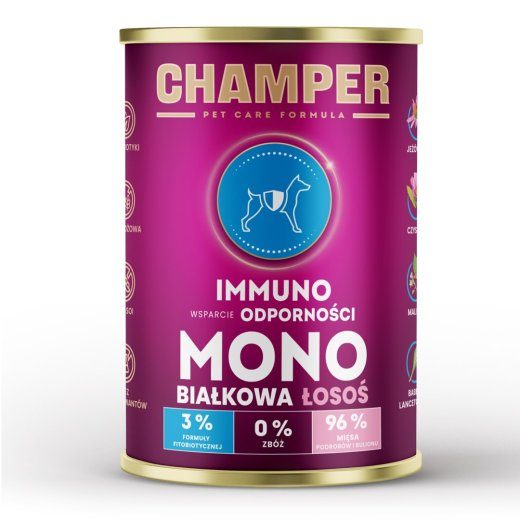 CHAMPER Immuno Monoproteiin Lohus niiske koerte toit - 400g
