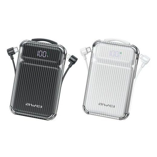 10000mAh 38.5W P89K Power Bank with Integrated Cables
