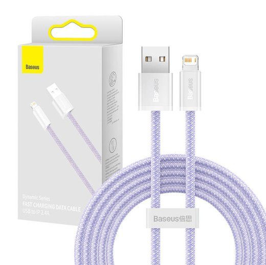 Baseus Dynaamilisi USB-Lightning kaabel, 2.4A, 2m (Lilla)