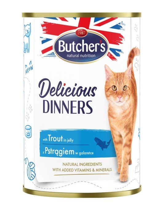 BUTCHER'S Delicious Dinners lõhetükid želees - märgkassitoit - 400g