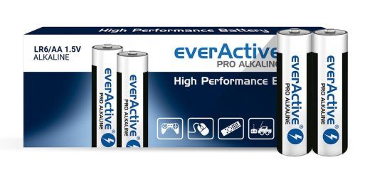 Alkalinės baterijos everActive Pro Alkaline LR6 AA - 10 vienetų pakuotė