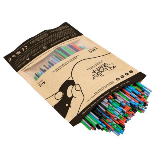 3Doodler Primary Pow Segapakett 250 Komposteeruv plast Sinine, Roheline, Hall, Punane, 1 g