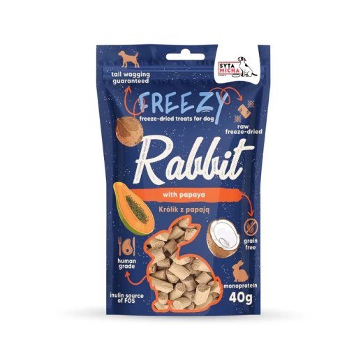 SYTA MICHA Freezy Küülik papajaga - koera närimisvahend - 40g