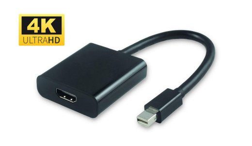Aktyvus Mini DP į HDMI adapteris Mini DP į HDMI, M/F juodas