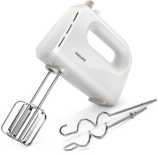Philips Philips Daily Collection Mixer HR3705/00 300 W 5 speeds + turbo Strip beaters & dough hooks Lengvas