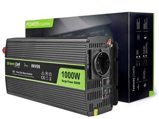 Green Cell INV09 vooluadapter/inverter Auto 1000 W must