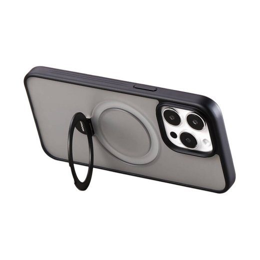 Magnetiline kaitsephonekott hoidikuga Joyroom JR-BP004 iPhone 15 Pro jaoks (must)