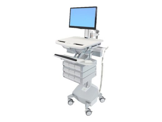 Ergotron StyleView mobiilkäru rattatega LCD-ekraani/klaviatuuri/hire/CPU/sülearvuti/kamera/skannerile kuni 24