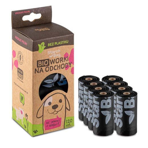 STARCHBAG BIO kompostitavad kakapakid mustad – 8x15 tk
