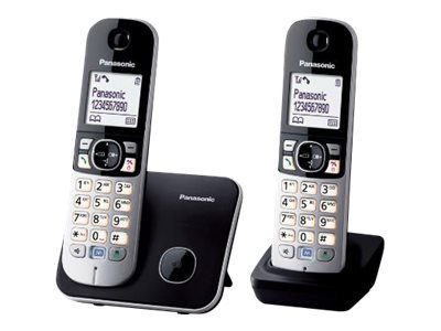 Panasonic KX-TG6812 Juhtmata Telefonitalitamata Kutsuidentunnistus Must
