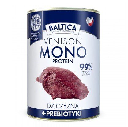 BALTICA Nutraceutic Monoprotein Venison with prebiotics - 400g wet dog food