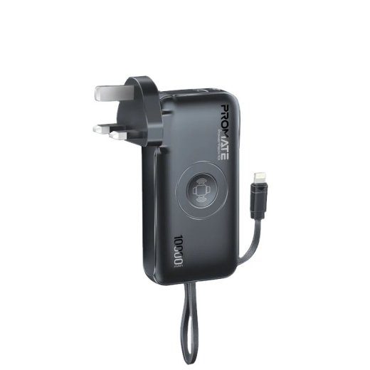 Promate PowerPack-10i Laadija Power Bank 22W / 10000mAh / USB-C / QC3.0 / iWatch 2,5W / 220V EU/US/UK