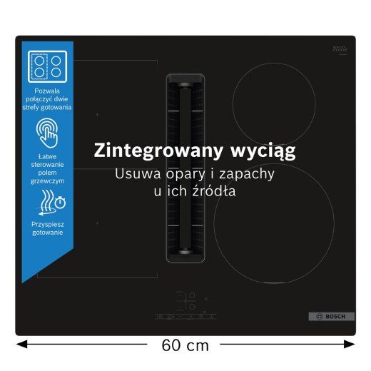Bosch Serie 4 PVS611B16E plaat Must Sisseehitatav 59,2 cm Tsooni induktsiooniplaat 4 tsoon(i)