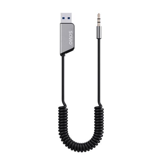 Savio TR-16 saatja AUX adapter Bluetooth 5.3, kõnelev, Google Assistant/Siri