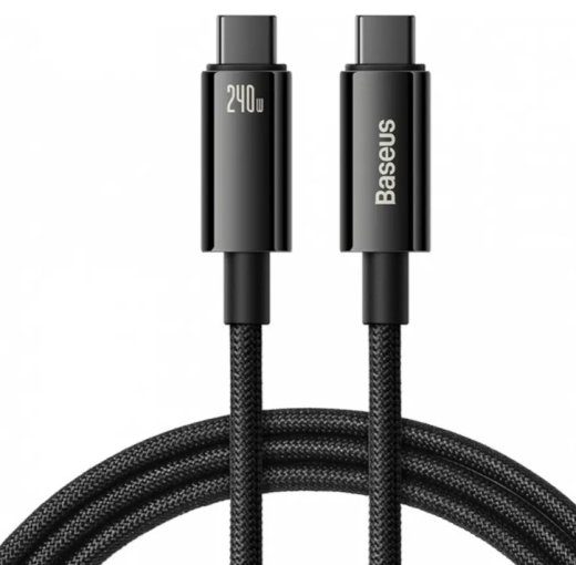 Baseus Tungsten Gold USB-C to USB-C 480 Mb/s QC 240 W PD 2 m Must kaabel