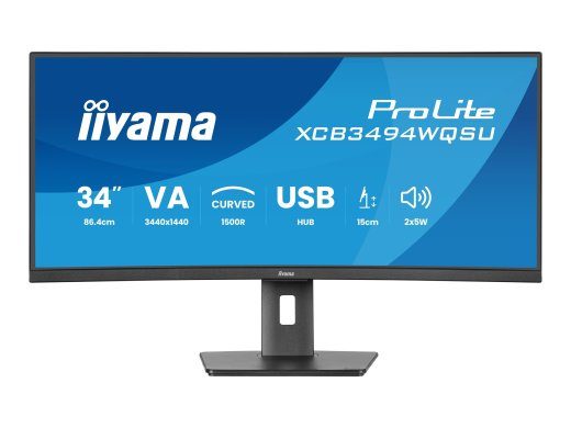 iiyama ProLite XCB3494WQSU-B1 34-tolline VA UltraWide 3440 x 1440 HDMI DisplayPort USB-C 120Hz Monitor