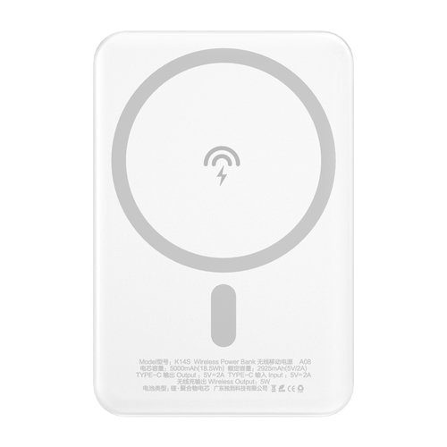 Dudao K14S 5000mAh 10Watt juhtmeta võimsuspanda, valge