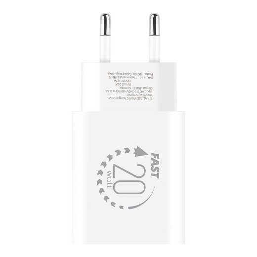 OBAL:ME seinakülgne laadija USB-C 20W / valge