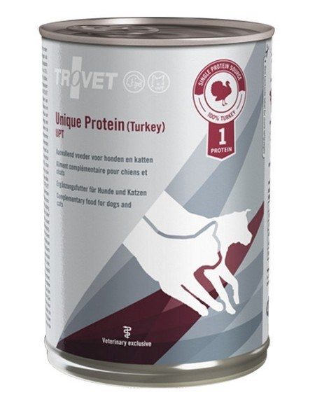 TROVET Unique Protein UPT Turkey Mono wet dog and cat food 400g