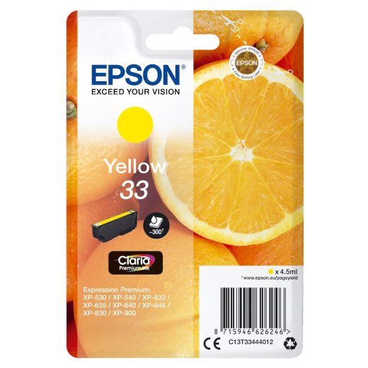 Epson 33 Yellow 300-lehekülje Tint C13T33444012