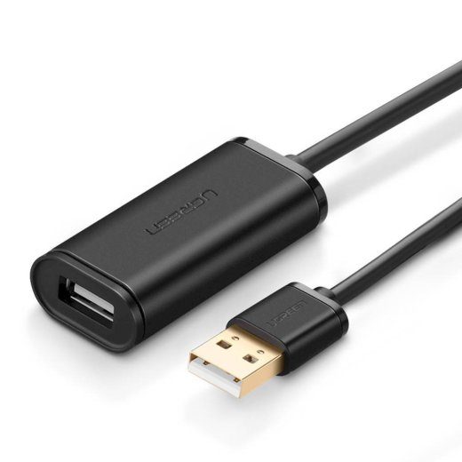 UGREEN US121 Aktiivne kaablipikendus USB AM - AF 10m / must