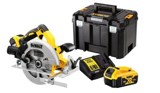 DeWALT DCS570P2-QW nešiojamas apvalus pjūklas 18.4 cm Geltonas 5500 RPM