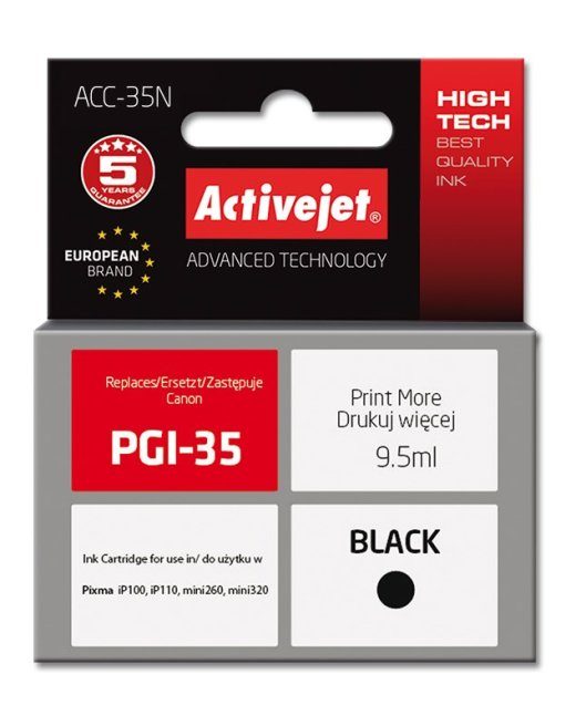 Activejet ACC-35N tindikassett (asendus Canon PGI-35 jaoks; Supreme; 9.5 ml; must)