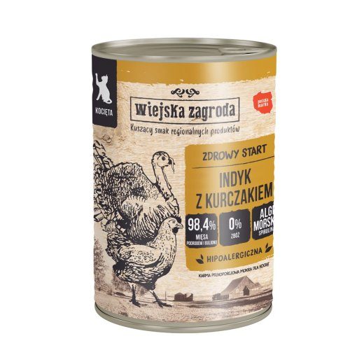 WIEJSKA ZAGRODA Kutsikad Kalkun kanaga - märgkassitoit - 400g