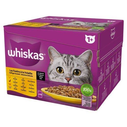 WHISKAS Linnulauad - märgkassitoit - 24x85 g