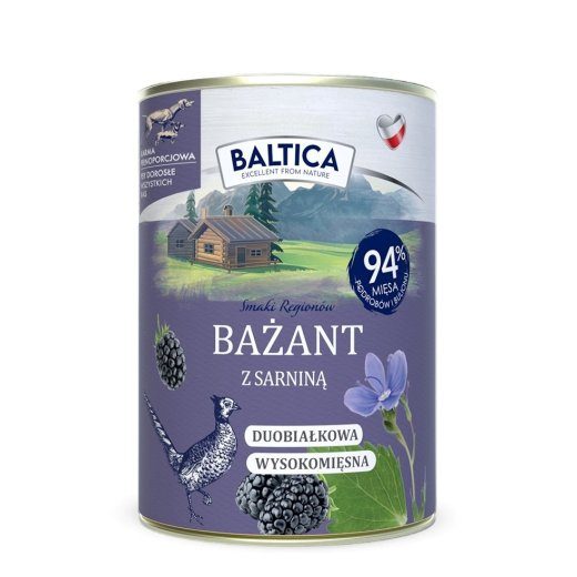 BALTICA Smaki regionów Pheasant with venison - niiske koera toit - 400g