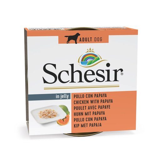 SCHESIR Chicken with papaya in jelly - niiske koeratoit - 150g