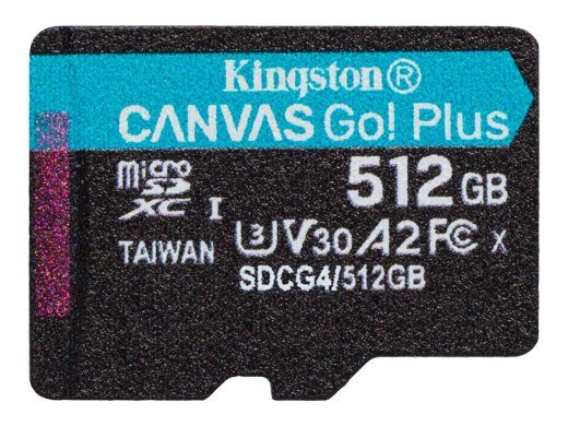 Kingston Canvas Go! Plus 512GB microSDXC UHS-I Mälukaart (200MB/s)