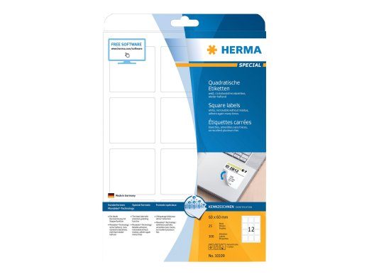 HERMA eritähised 60 x 60 mm, 300 silti
