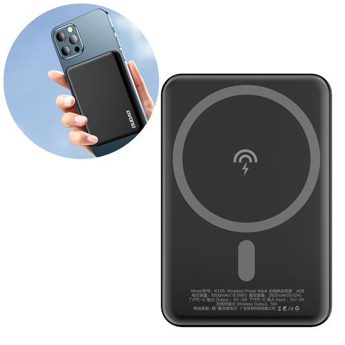 Dudao K14S 5000mAh 10W juhtmeta laetav must