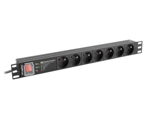 Lanberg 19" riiul PDU 1U, 16A, 7x 230V PL, 2m