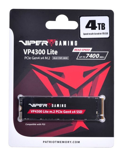 Patriot VP4300 Lite M.2 4 TB PCI Express 4.0 NVMe SSD (VP4300L4TBM28H)