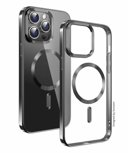 Swissten Clear Jelly Magstick metallist kaas Apple iPhone 12 jaoks