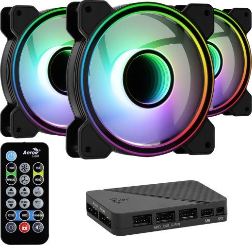 Aerocool Mirage 12 ARGB Pro Arvuti korpuse Jahutussüsteem 12 cm Must