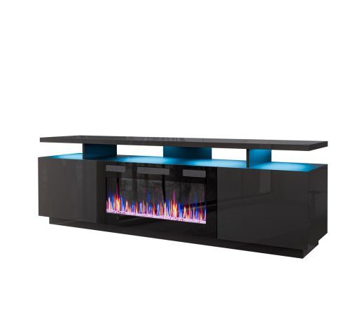 RTV EVA kapp elektrilise kamina ja 180x40x52 cm grafiit/läikiv grafiit