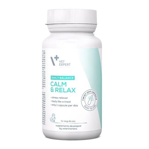 VETEXPERT Calm&Relax - ettevalmistus stressi sümptomitele koertele ja kassidele - 30 kapslit.