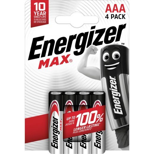 ENERGIZER alkaalsed max AAA LR03 patareid 4 tk ökopakend