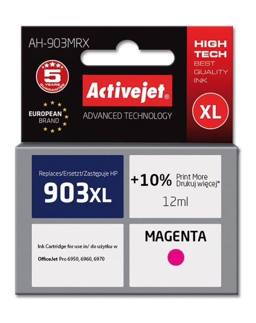 Activejet AH-903MRX Ink (replacement for HP 903XL T6M07AE; Premium; 12 ml; magenta)