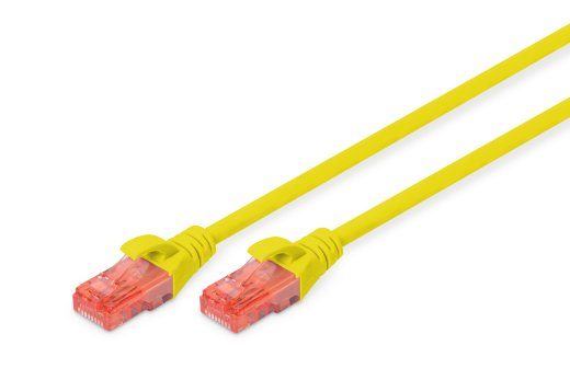 CAT 6 U-UTP Paadikaabel PVC AWG 26/7 Kollane 2 m Modulaarne RJ45 (8/8) pistik