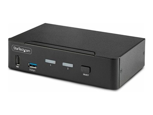 StarTech.com 2-porti DisplayPort KVM, 8K 60Hz / 4K 144Hz, üksiku kuva, DP 1.4, 2x USB 3.0 porti, 4x USB 2.0 HID porti, push-nupp ja kuumanupp