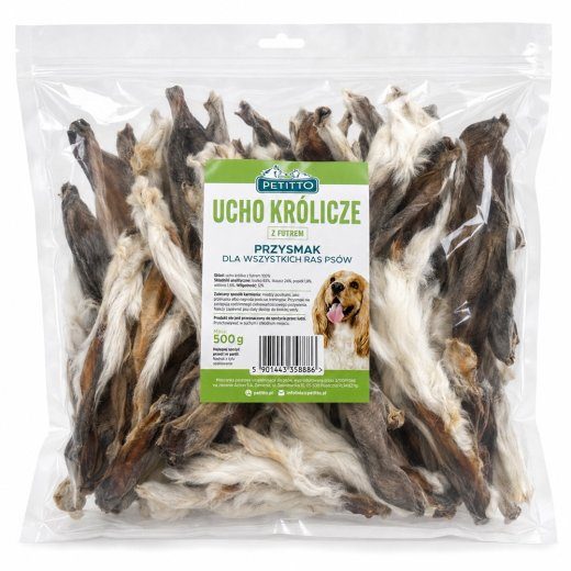 PETITTO Küülikukõrv karvaga Mono koerakompuu - 500g
